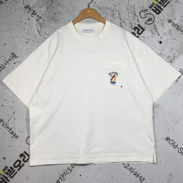 커버낫 핫썸머 세일 보트 반팔 티 크림 L 1000571