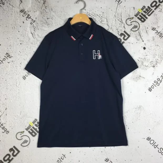헤지스 골프 자수 로고 반팔 카라티 네이비 95 1000583
