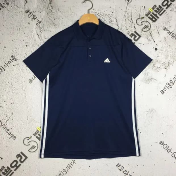 아디다스 베이스 3S 폴로 반팔 카라티 네이비 105 1000585