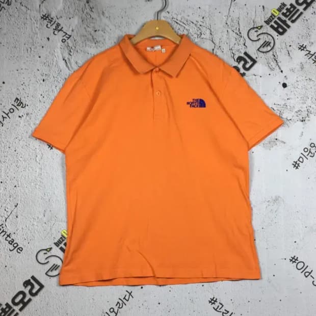 노스페이스 넥 컬러 포인트 폴로 반팔 카라티 오렌지 110 1000592