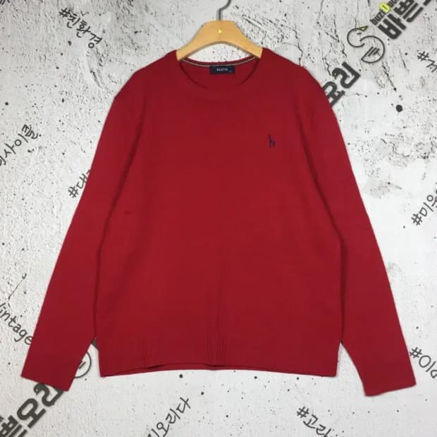 헤지스 HAZZYS 라운드 니트 레드 110 2400127