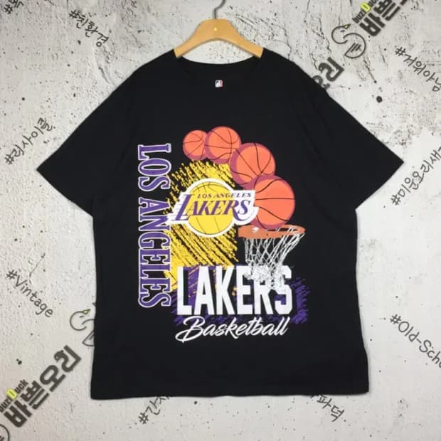 엔비에이 NBA LA 레이커스 농구 반팔 티 블랙 1X 1000665