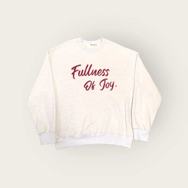 XL)MOOD 오트밀 오버핏 맨투맨 루즈핏 박스티 빅사이즈 롱슬리브