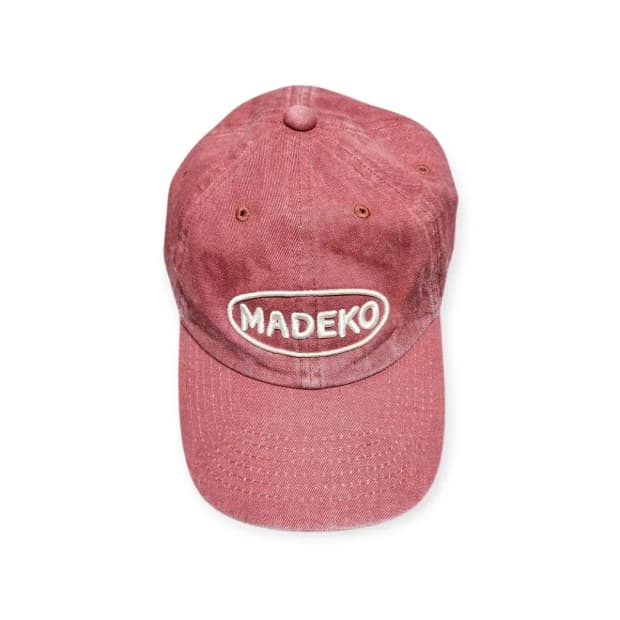 마데코 Madeko 시그니쳐 데님 워싱 피그먼트 볼캡 아이보리/네이비