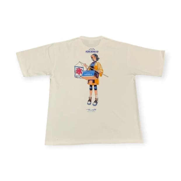 XL)ICECAKE13 아이스께끼 아이스케이크 반팔 티셔츠 아이보리