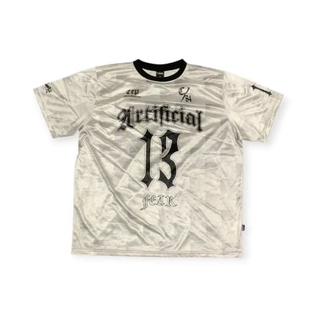 XL)Artificial 13 반팔 나일론 럭비 풋볼 티셔츠 화이트