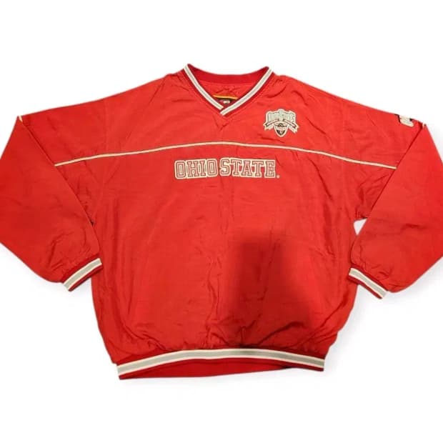 2XL)콜로세움 오하이오 주립대 레드 웜업  풀오버 윈드브레이커