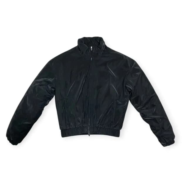 XL)블랙 패딩 무광 점퍼 숏패딩 검정색