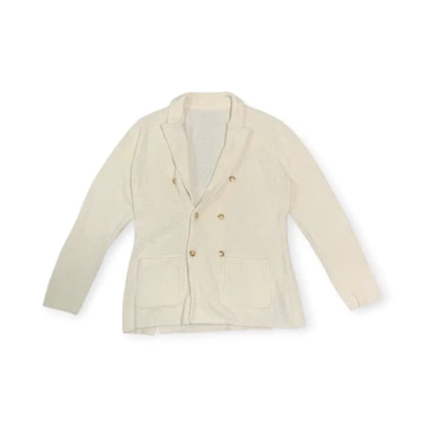 M)아이보리 더블 버튼 니트 블레이저 자켓