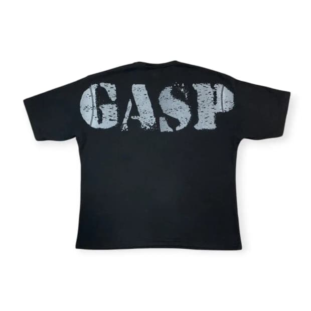 2XL)GASP INC. 백프린팅 블랙 반팔 티셔츠