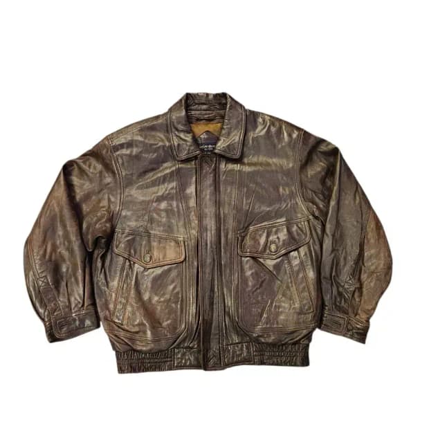 105)입생로랑 YSL 브라운 가죽 거위털 봄버 자켓 Ma1 마원 탑건