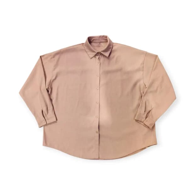 105)오버핏 단색 핑크 체크셔츠 남방 루즈핏셔츠 큰옷 빈티지셔츠