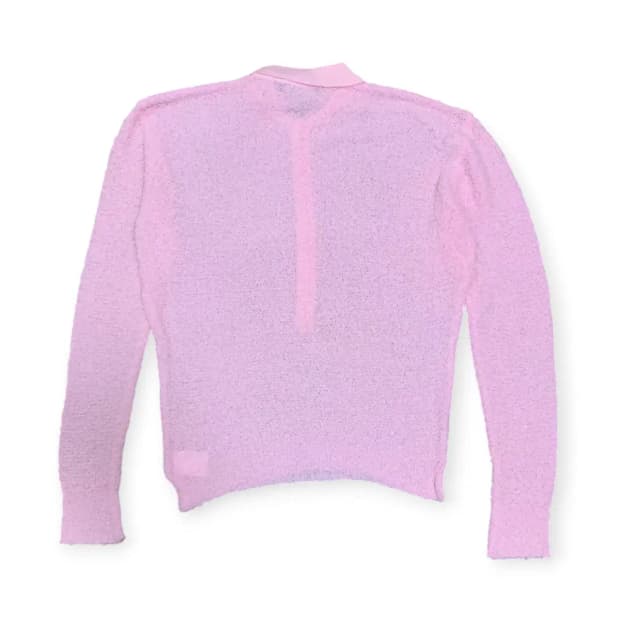 XL)MOOD 부클 카라 헨리넥 부클 핑크 긴팔 니트 분홍색 니트