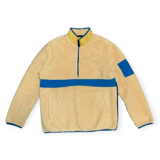 2XL)뮬라웨어 하이파일 풀오버 플리스 자켓 베이지 양털자켓 후리스자켓