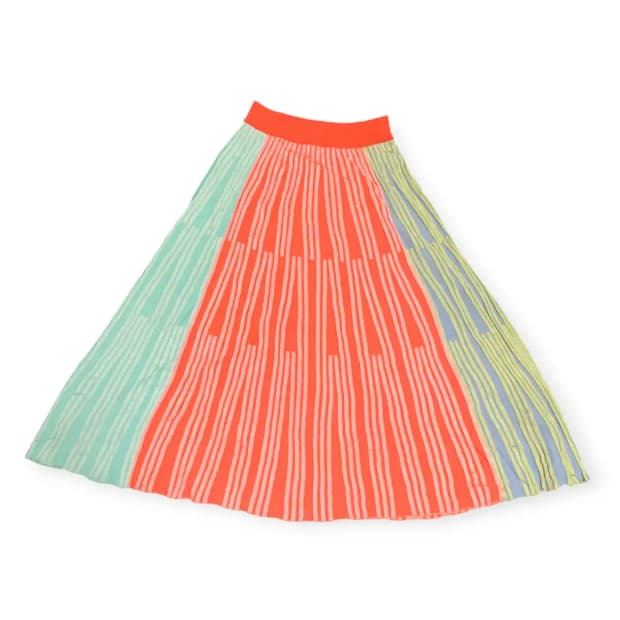 XS)겐조 KENZO Paris 멀티컬러 플리츠 밴딩 스커트 택O