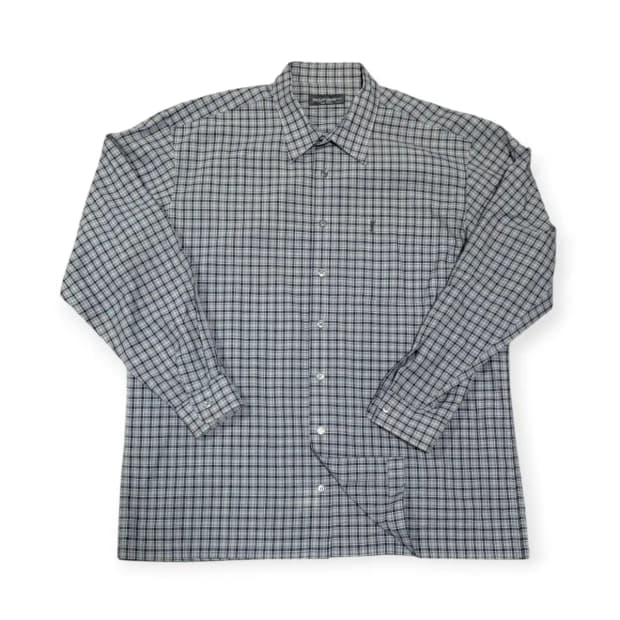 110)YSL 입생로랑 블루 체크셔츠 생로랑셔츠 입생로랑110 와이셔츠