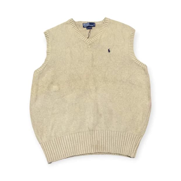 L)폴로랄프로렌 니트조끼 베스트 포니 베이지/아이보리 니트 스웨터 쪼끼