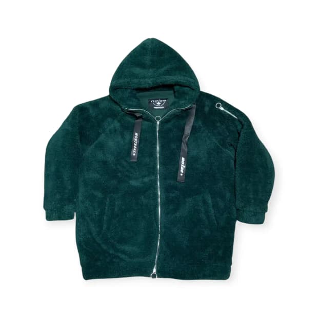 XL)NOIZE 노이즈 다크그린 후리스 집업 자켓 플리스 후디 빅사이즈