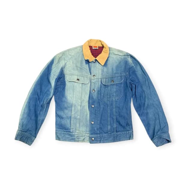 100)혼다 데상트 HONDA 데님 트러커 자켓 코듀로이 카라넥 체크안감