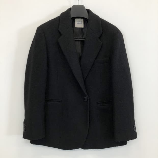 스튜디오톰보이 블랙 오버모직자켓 80-90-160