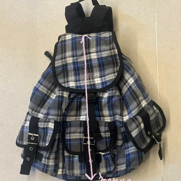 [vintage] 블루 체크 백팩