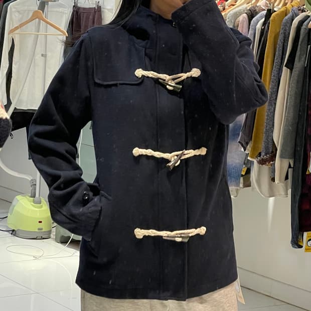 일본빈티지 네이비 떡볶이하프코트