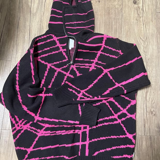 페치 스파이더 니트 쿼터 집업 L