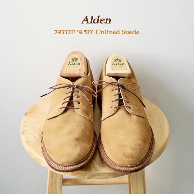 알든 29332F 9.5D 언라인드 스웨이드 더비슈즈