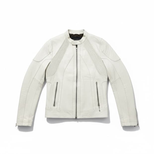 ARMANI EXCHANGE 화이트 레더 자켓