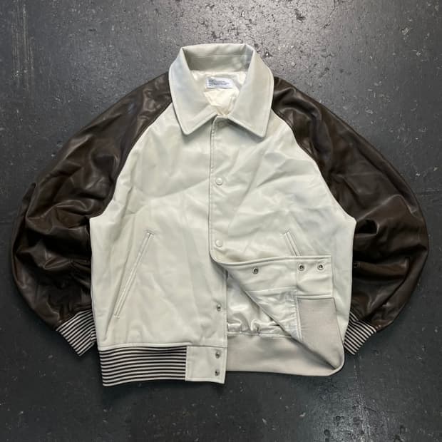 100 파르티멘토 배색 레더 자켓