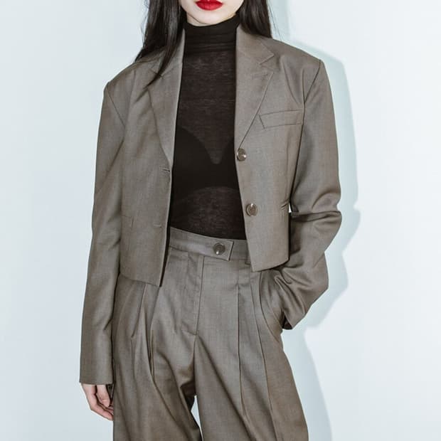 카프리슈 카키브라운 언발란스 포켓 셋업 (자켓 + 슬랙스)