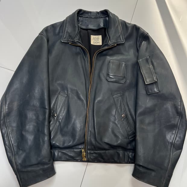 80s 프랑스 공군 파일럿 레더 자켓 오리지널