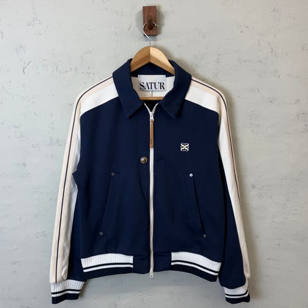 SATUR 세터 로턴 카라 트랙 집업 자켓 클래식 네이비
