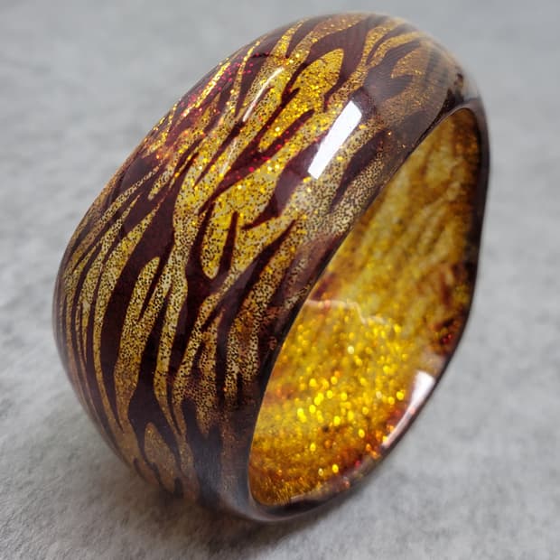 leopard glitter bangle