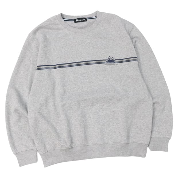 FIRST DOWN 퍼스트다운 빈티지 마운틴 로고 그레이 맨투맨 (L)
