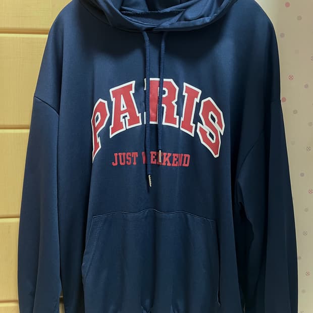 여성 레터링 데일리 위켄트파리 후드티 네이비