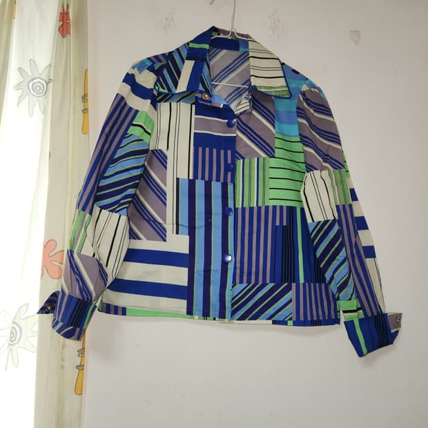 패치워크 패턴 숏 자켓 F(55)