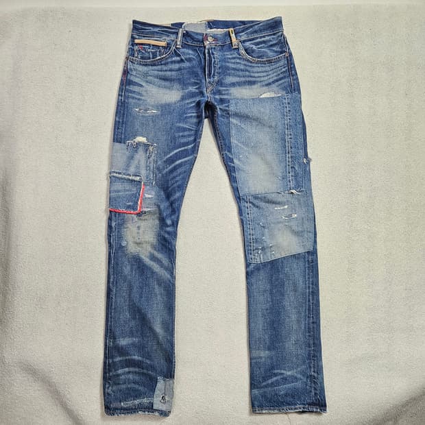폴로 랄프 로렌 리페어 패치워크 셀비지 데님 팬츠 32 32