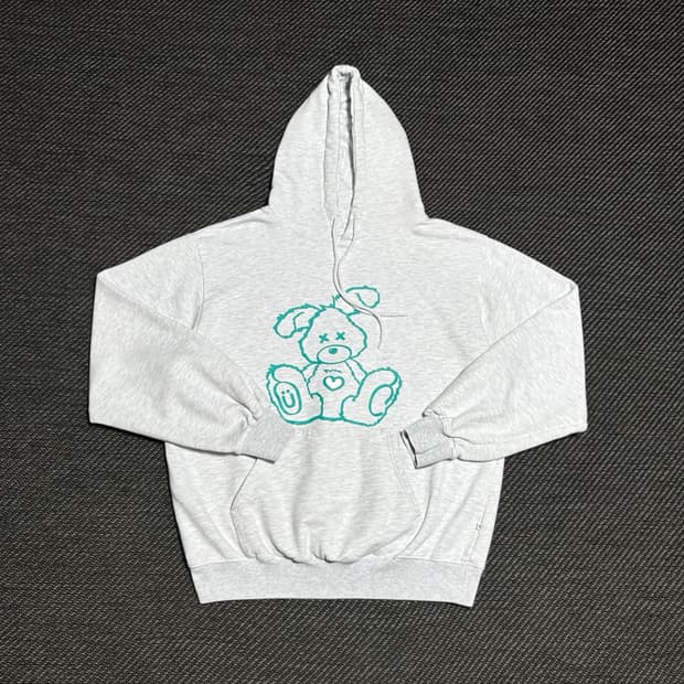 [L] ISTKUNST 이스트쿤스트 하트 레빗 라이트그레이 후드티