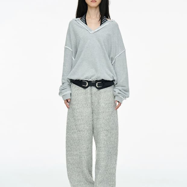 세릭 cerric 헤어리 와이드 팬츠 