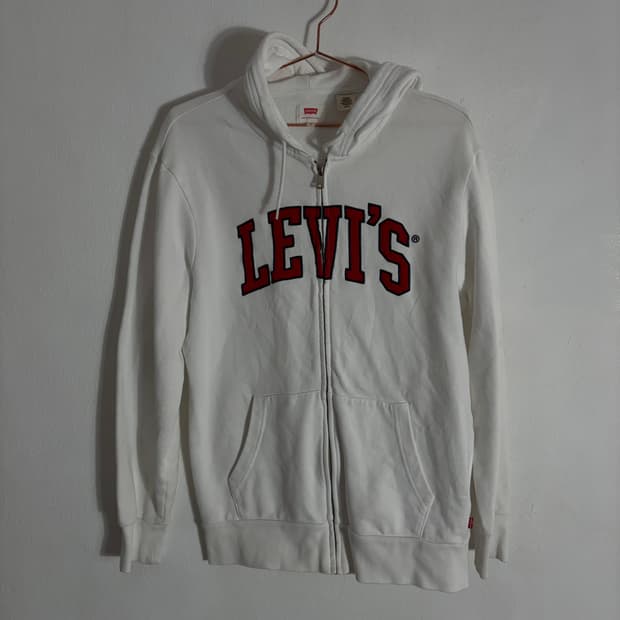 리바이스 화이트 로고 후드 집업(S)