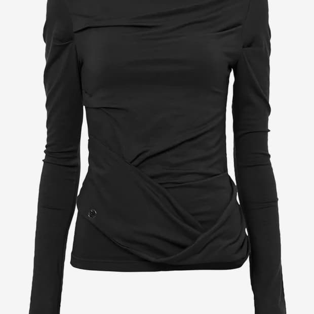 플레어업 드레이프 롱슬리브 티셔츠