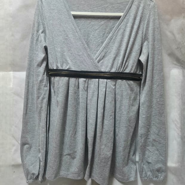 갸루st 여리여리딱붙 지퍼롱슬리브