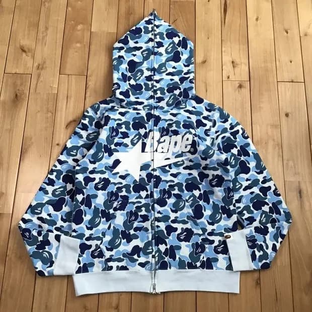 베이프스타 후드집업 블루 m사이즈