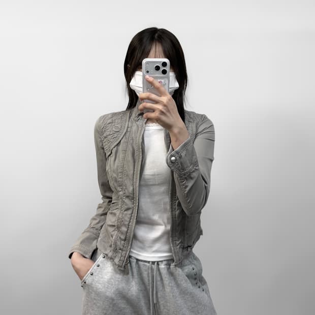 알마니 익스체인지 집업 자켓 그레이