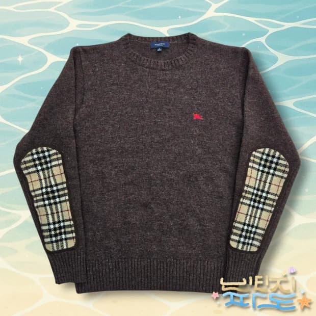 L BURBERRY 버버리 런던 소매 체크패턴 니트