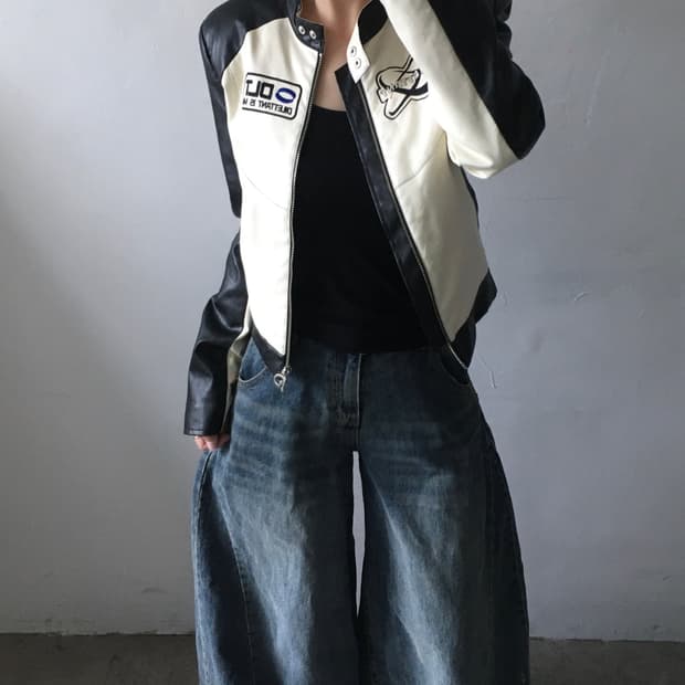 빈티지 레이싱 라이더 자켓