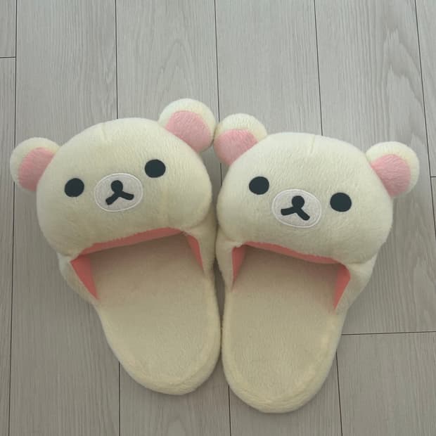 고전 희귀 레어 코리락쿠마 룸슈즈 실내화 슬리퍼 갸루