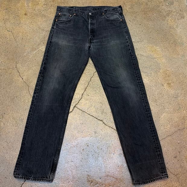 90s Made in USA 빈티지 리바이스 501 블랙진 흑청 청바지