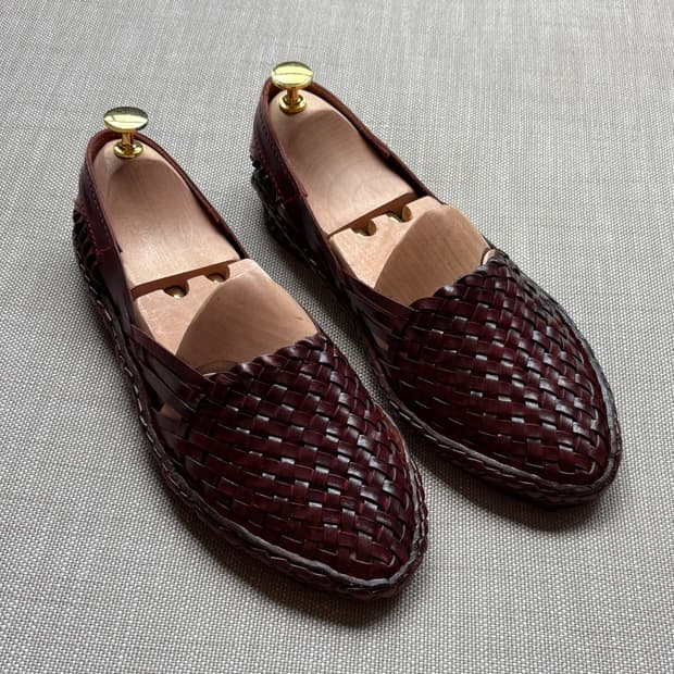 [265] 영국 ASOS Huarache 레드 브라운 슬립온 로퍼